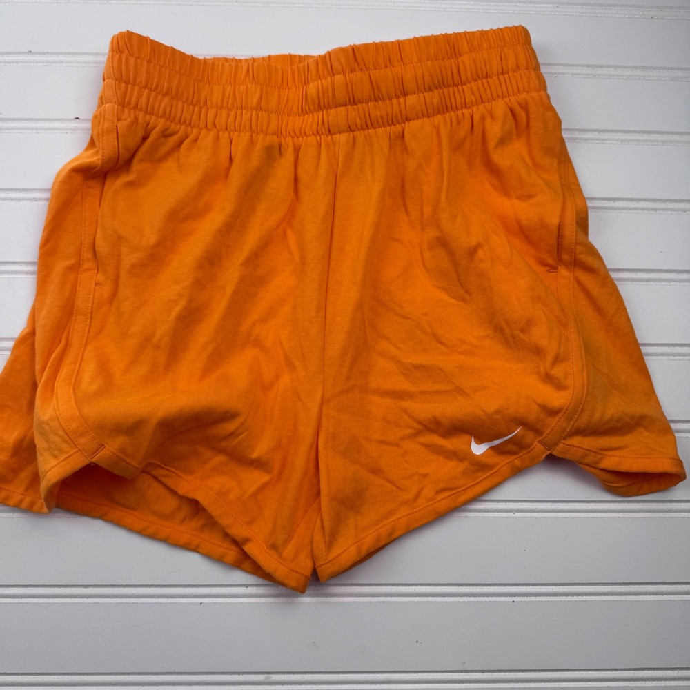 NEW Nike Youth Girls Loose Fit Cotton Shorts Orange